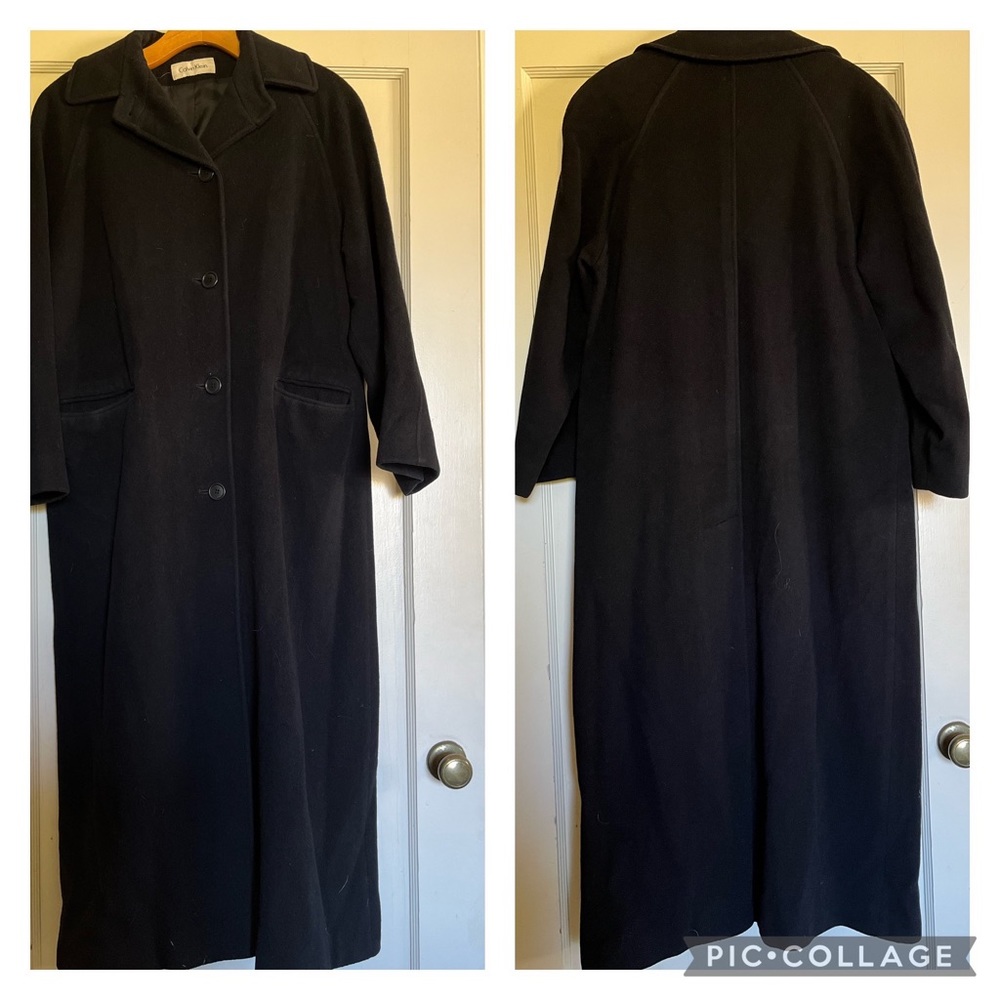 Calvin Klein Black Wool Merino Wool Dress Coat. Size 8. Very good condition.